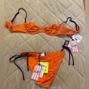Saint Barth orange and purple XS bikini (NWT)